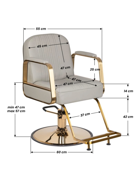 Gabbiano fotel fryzjerski Acri złoto - beżowy - 7