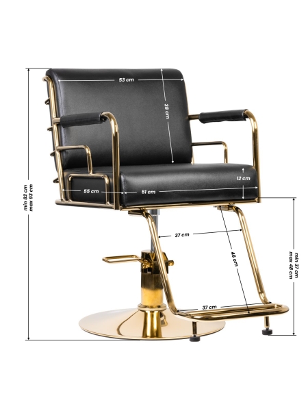Gabbiano fotel fryzjerski Prato złoto - czarny - 7