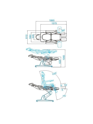 Fotel kosmetyczny elektr. Azzurro 870S pedi 3 siln. cappuccino - image 2