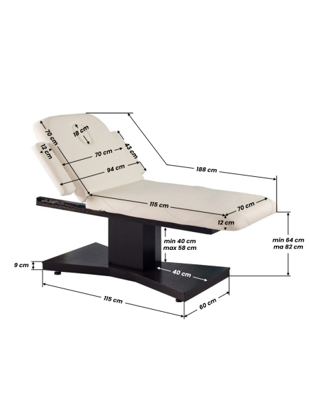 Spa leżanka kosmetyczna Azzurro 805 1 siln. venge/latte - 5