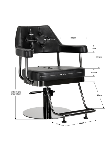 Gabbiano fotel fryzjerski Granada czarny - 8