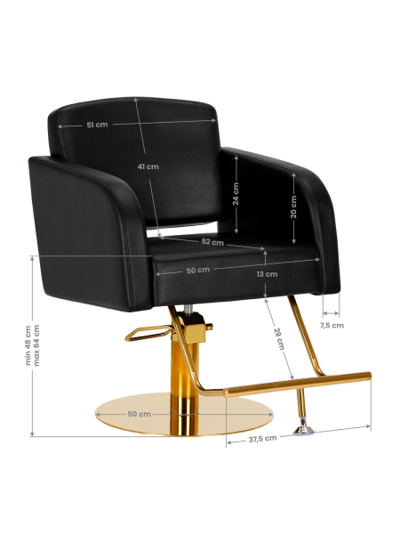 Gabbiano fotel fryzjerski Turyn złoto czarny - 8