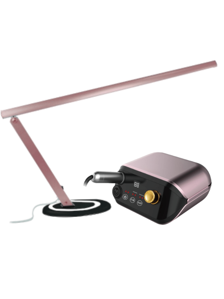 Zestaw do Manicure Frezarka LUX + Lampa SLIM Rose