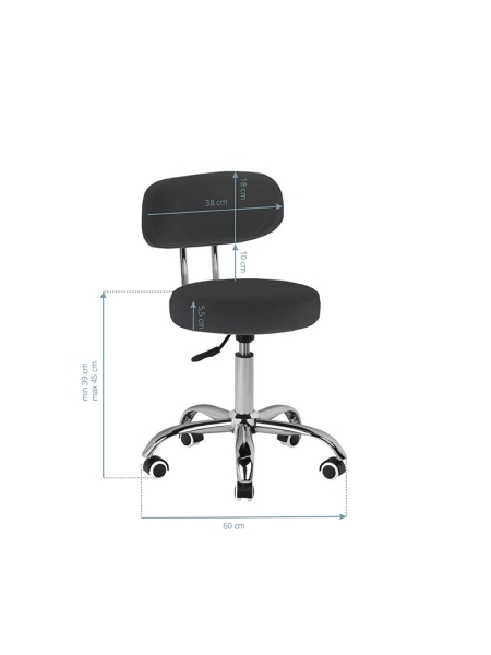 Taboret kosmetyczny do pedicure A-007 czarny - 4