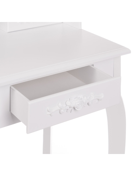 Toaletka biała NINA lustro LED + taboret - 5