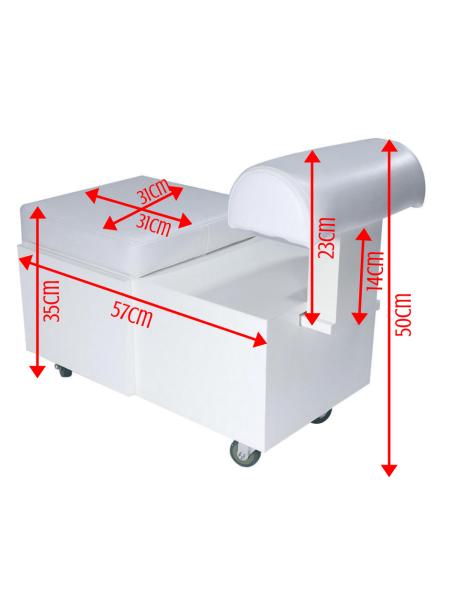 Taboret pufa z podnóżkiem do pedicure - 2