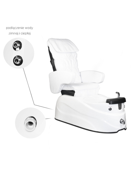 Fotel pedicure spa AS-122 white z funkcją masażu i pompą - 2