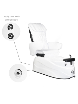 Fotel pedicure spa AS-122 white z funkcją masażu i pompą - image 2