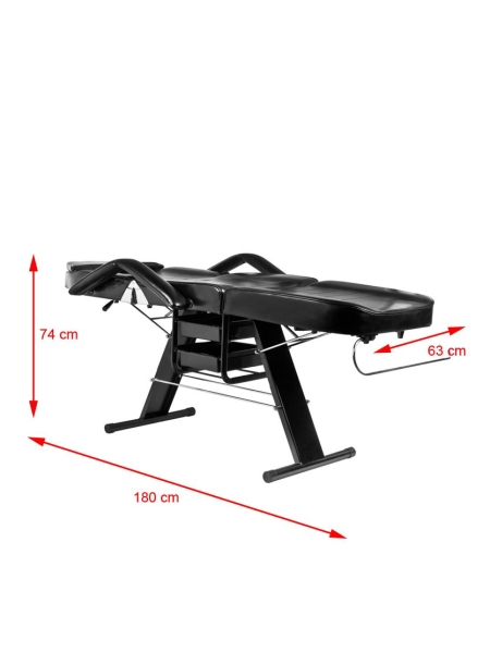 Fotel kosmetyczny A202 z kuwetami czarny - 8