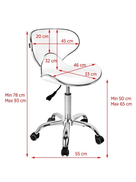 Gabbiano taboret kosmetyczny Q-4599 biały - 5