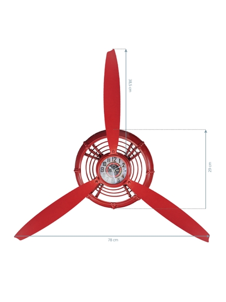Zegar dekoracja śmigło czerwony - 3