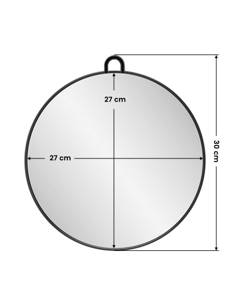 Lusterko fryzjerskie okrągłe Q-29 czarne - 3