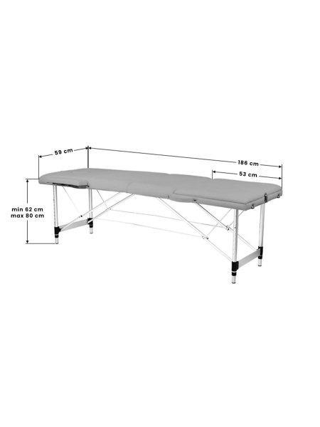 Stół składany do masażu aluminiowy komfort Activ Fizjo 3 segmentowy szary - 8