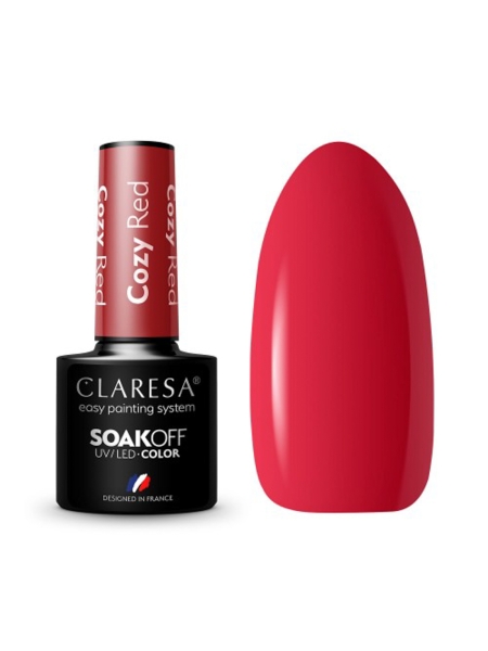 CLARESA Lakier hybrydowy COZY RED -5g