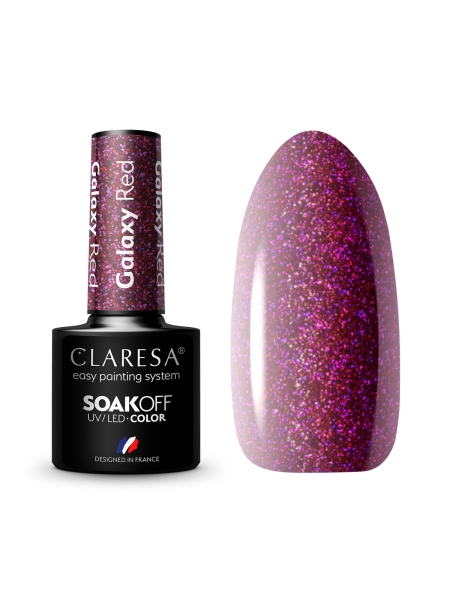 CLARESA Lakier hybrydowy Galaxy Red 5g