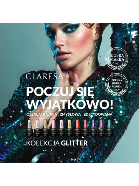 CLARESA Lakier hybrydowy GLITTER 1 -5g - 2