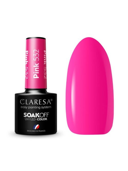 CLARESA Lakier hybrydowy PINK 532 -5g