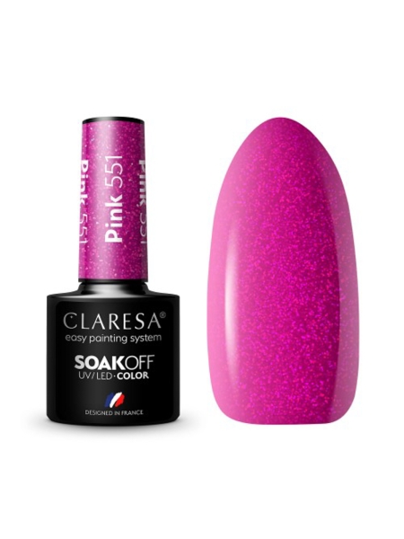 CLARESA Lakier hybrydowy PINK 551 -5g