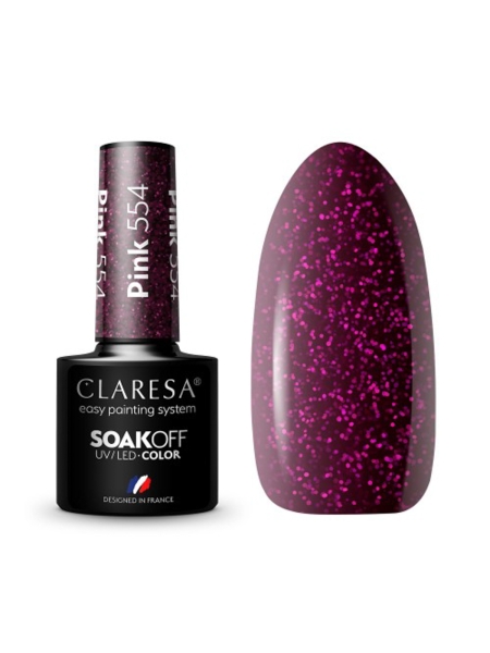 CLARESA Lakier hybrydowy PINK 554 -5g