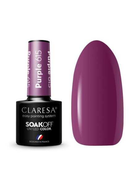 CLARESA Lakier hybrydowy PURPLE 615 -5g