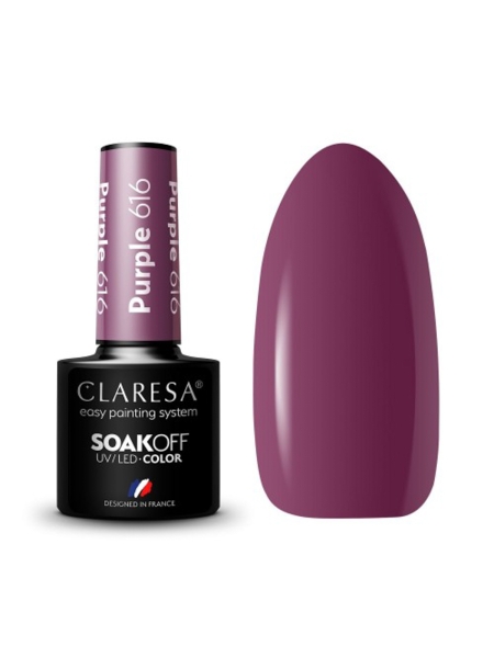 CLARESA Lakier hybrydowy PURPLE 616 -5g