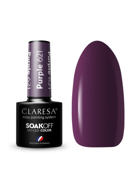 CLARESA Lakier hybrydowy PURPLE 621 -5g