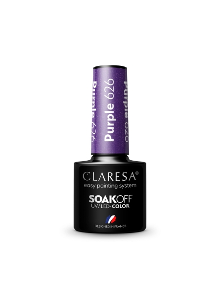 CLARESA Lakier hybrydowy PURPLE 626 -5g - 3