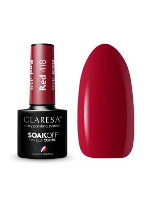 CLARESA Lakier hybrydowy RED 418 -5g