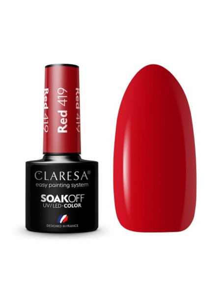 CLARESA Lakier hybrydowy RED 419 -5g