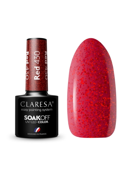 CLARESA Lakier hybrydowy RED 430 -5g