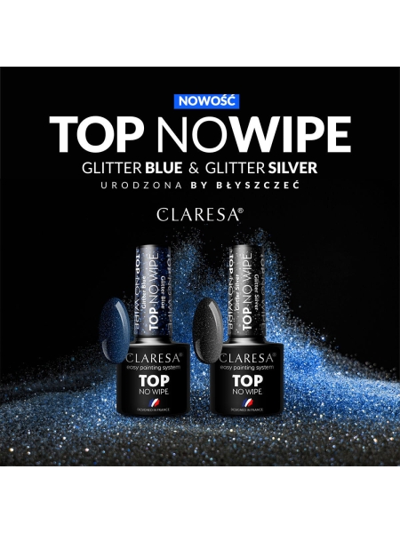 CLARESA Top No Wipe 5g Glitter Blue - 2