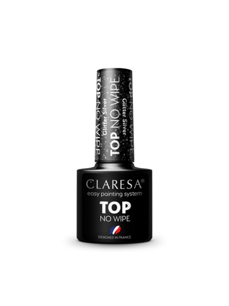 CLARESA Top No Wipe 5g Glitter Silver