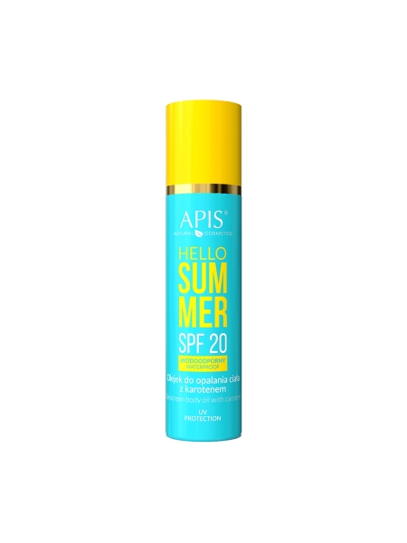 Apis hello summer aktywator spf 20, olejek do opalania ciała z karotenem 150 ml