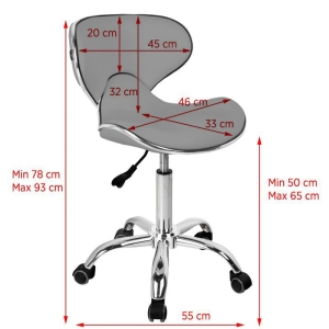 Gabbiano taboret kosmetyczny Q-4599 szary - image 2