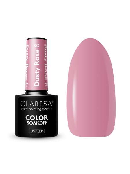 CLARESA Lakier hybrydowy DUSTY ROSE 8 -5g