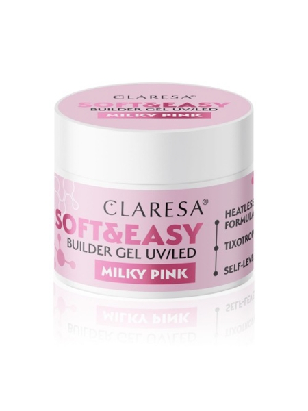 Claresa żel budujący Soft&Easy gel milky pink 12g - 4