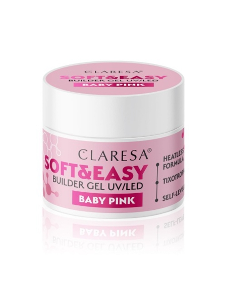 Claresa żel budujący Soft&Easy gel baby pink 12g - 4