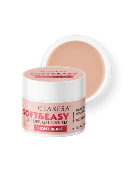 Claresa żel budujący Soft&Easy gel light beige 45g