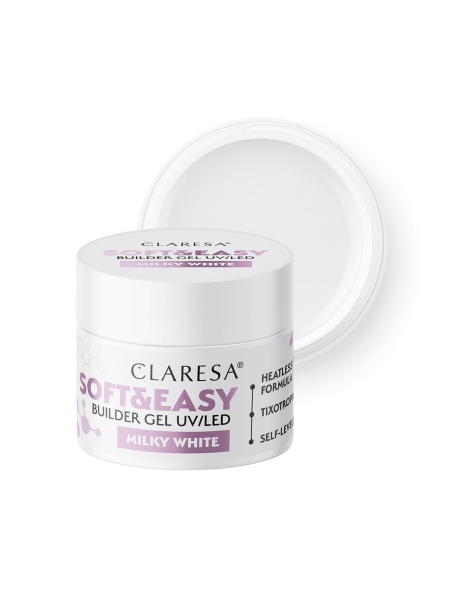 Claresa żel budujący Soft&Easy gel milk white 45g