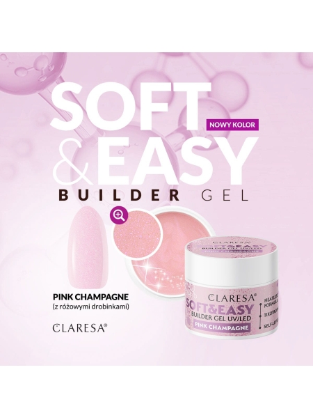 Claresa żel budujący Soft&Easy gel pink champagne 90g - 4