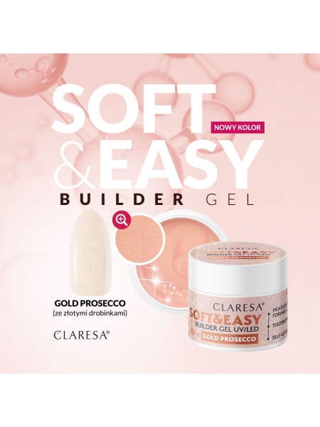 Claresa żel budujący Soft&Easy gold prosecco 45g - 4