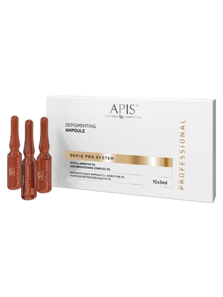 APIS DEPIQ PRO SYSTEM Depigmentująca ampułka z αarbutyną 1% i kompleksem rozjaśniającym 2%, 10x3ml