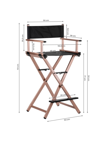 Krzesło do makijażu Alu różowe złoto - 8