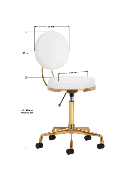 Taboret kosmetyczny H5 złoto biały - 6