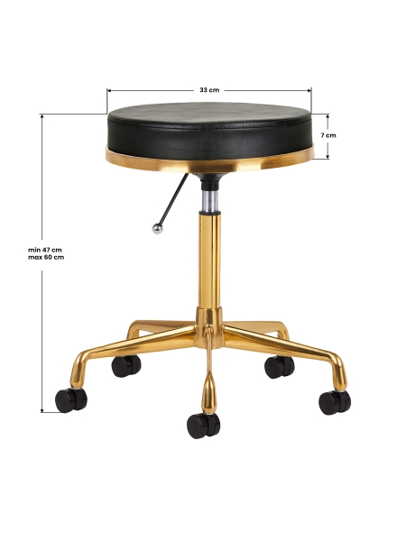 Taboret kosmetyczny H4 złoty czarny - 3