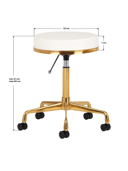 Taboret kosmetyczny H4 złoty biały - 3