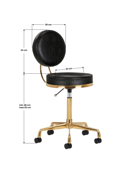 Taboret kosmetyczny H5 złoty czarny - 6