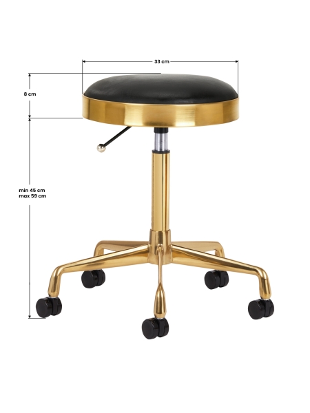 Taboret kosmetyczny H7 złoty czarny - 3