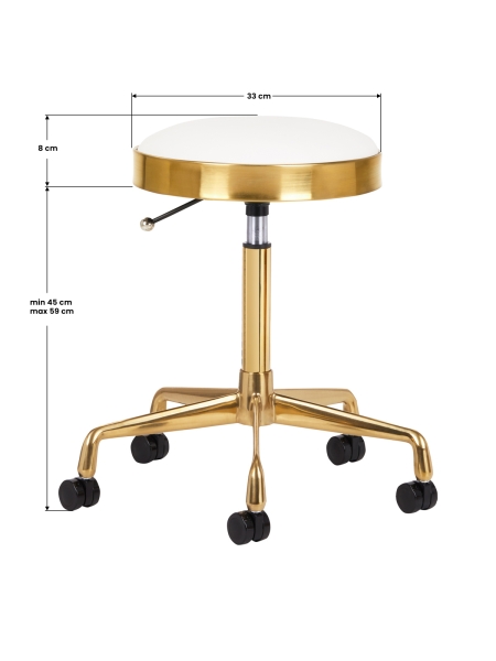 Taboret kosmetyczny H7 złoty biały - 3