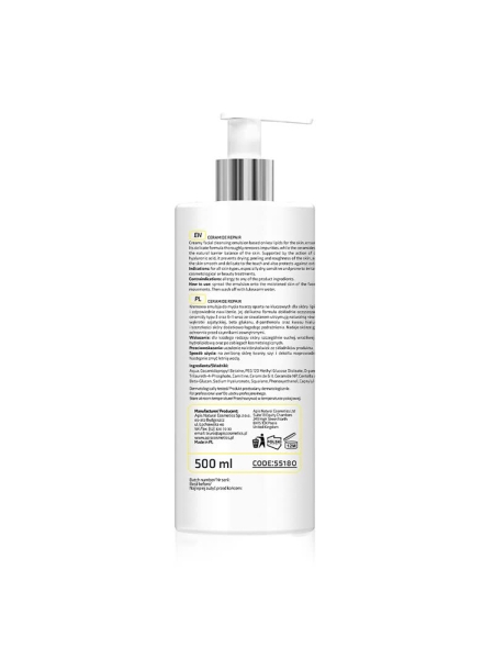 Apis CERAMIDE REPAIR Łagodna emulsja do mycia twarzy z ceramidami i beta glukanem 500 ml - 2